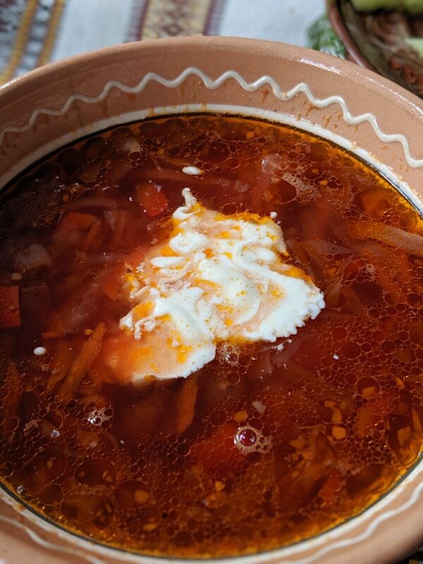 Ukrainian borscht soup