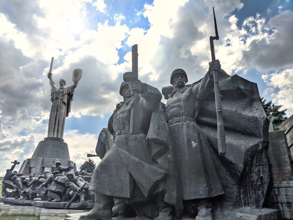 Soldiers Outside The Ukrainian State Museum Of The Great Patriotic War
