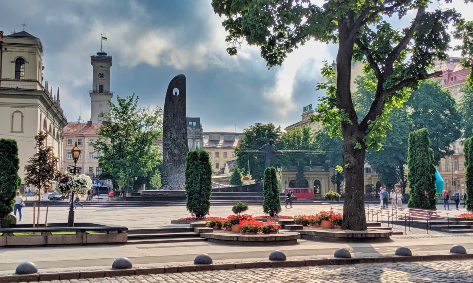 Statue Of Taras Shevchenko In Central Lviv